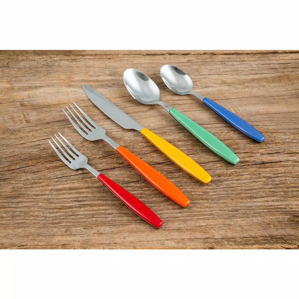 Fiesta Jamboree 20-Piece Flatware Set, Multi-Color 18/0 Stainless Steel, Service for 4
