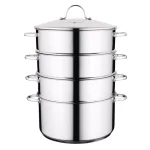 BergHOFF Essentials Comfort 5-Piece Stainless Steel Steamer Cookware Set with Glass Lid thumbnail 1