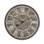 Yosemite Home Decor Rustic Age Distressed Brown Oversized 31-in Wall Clock - Industrial Wood & Metal Design thumbnail 1