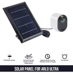 Wasserstein Solar Panel for Arlo Ultra/Ultra 2, Pro 3/Pro 4, with 13 ft. Magnetic Cable (2-Pack, Black) thumbnail 2