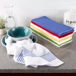 Lavish Home 8-Piece Multi-Color Cotton Kitchen Towel Set with Diamond Weave Pattern thumbnail 7