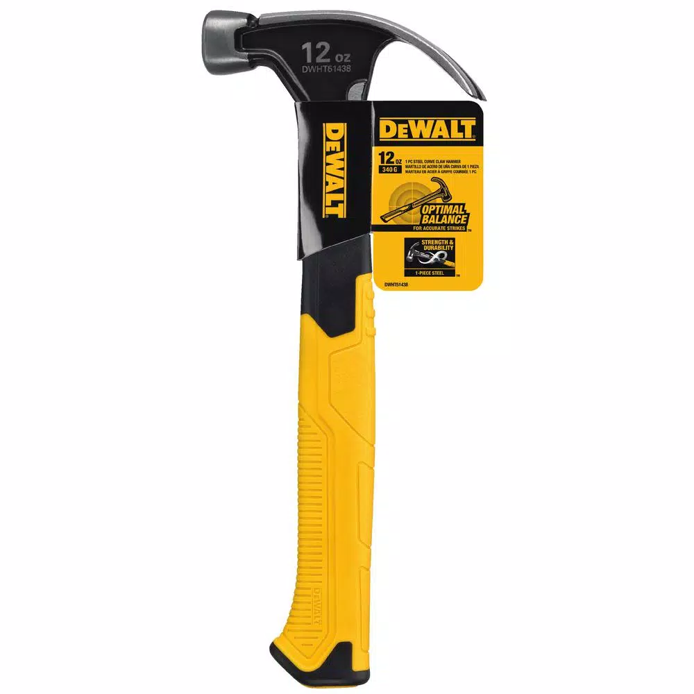 DEWALT 12 oz. Steel Curve Claw Hammer with Composite Handle