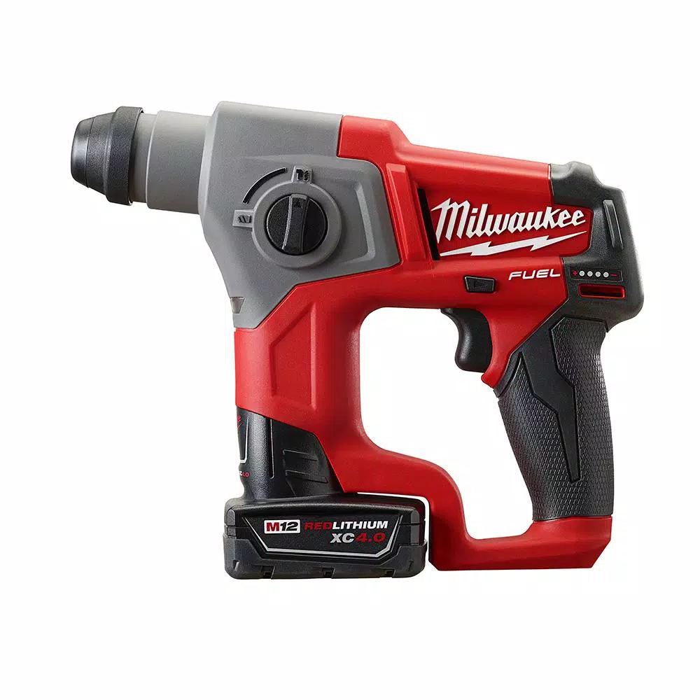 Milwaukee M12 FUEL 12V SDS-Plus Cordless Rotary Hammer Kit with 4.0 Ah Battery and Charger