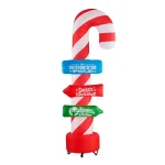 Airblown 8 ft. Inflatable Candy Cane with Directional Stacking Signs Holiday Decoration thumbnail 1
