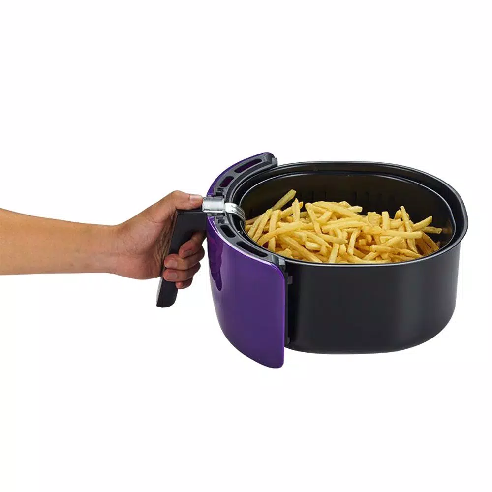 GoWISE USA 5.8 Qt. Plum Electric Air Fryer with 8-in-1 Functionality and Recipe Book