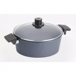 Woll Diamond LITE 5.8 Qt. Round Cast Aluminum Nonstick Casserole Dish with Glass Lid, Gray thumbnail 1