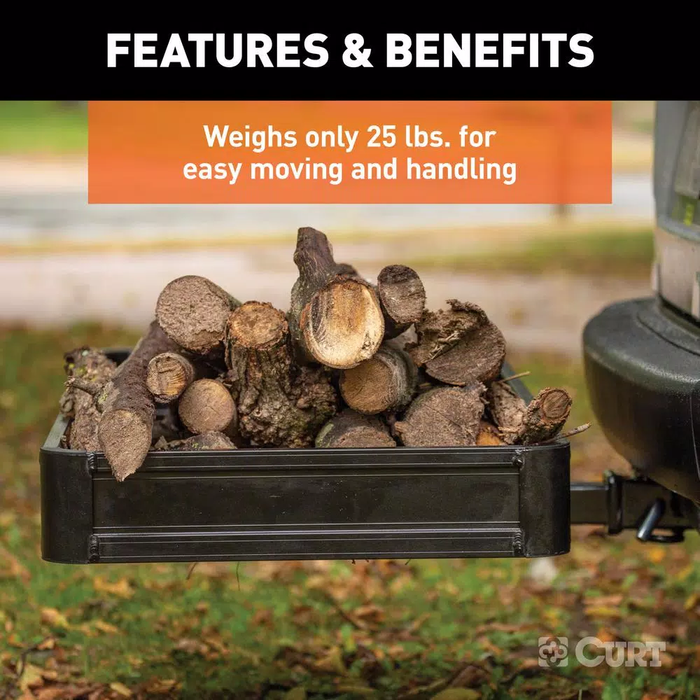 CURT 500 lb. Capacity Aluminum Basket Style Hitch Cargo Carrier, 2 in. Receiver, 49 in. x 22 in.