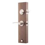 Copper Creek Mid Century Modern Satin Stainless Lever Door Handleset, Right-Hand Scandinavian Trim thumbnail 4