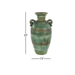 LITTON LANE 23-Inch Distressed Ceramic Amphora Vase - Green, Black, and Yellow Mediterranean Style Floor Vase thumbnail 6