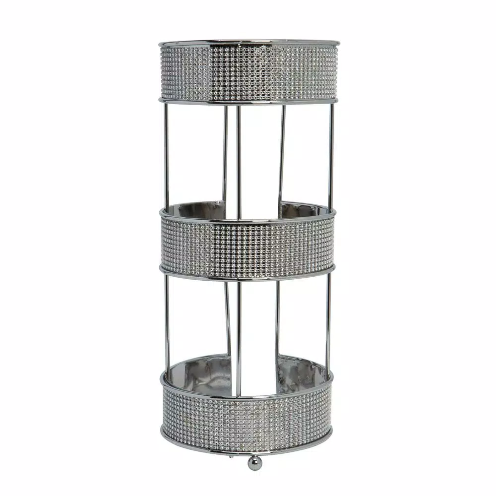 Bath Bliss Pave Diamond Design Toilet Paper Holder, Chrome Freestanding Stand