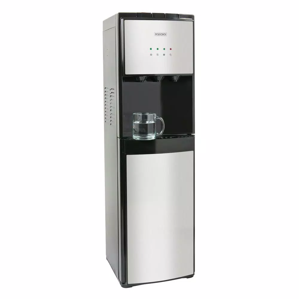 Igloo Bottom Loading Water Dispenser - Hot, Cold & Room Temperature - Black & Stainless Steel