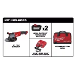 Milwaukee M18 FUEL 7/9 in. Brushless Cordless Large Angle Grinder Kit w/ (2) 12.0 Ah Batteries & Rapid Charger thumbnail 2
