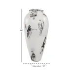 LITTON LANE Black and White Stoneware Floor Vase - 40 Inch Textured Decorative Ceramic Vase thumbnail 6