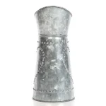 Benzara Gray Decorative Galvanized Metal Pitcher with Hammered Heart Design thumbnail 1