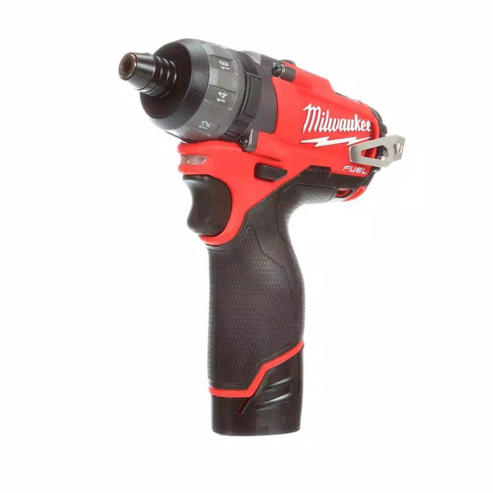 Milwaukee M12 FUEL 12V Brushless 1/4 in. Hex 2-Speed Screwdriver Kit with (2) 2.0 Ah Batteries & Case