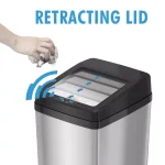 iTouchless 14 Gal. Stainless Steel Motion Sensing Touchless Trash Can with Space-Saving Sliding Lid thumbnail 2