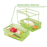 MIND READER 2-Tier Metal Mesh Utensil Caddy & Organizer, Green thumbnail 3
