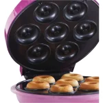 Brentwood Appliances 750W Mini Donut Maker, Nonstick Electric Dessert Maker in Pink thumbnail 2
