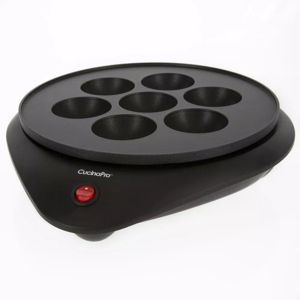 CucinaPro 800W Electric Ebelskiver Maker, Non-Stick Danish Pancake Pan