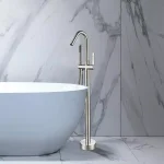 Vanity Art 40 in. Freestanding Single-Handle Claw Foot Tub Faucet with Hand Shower, Brushed Nickel thumbnail 1