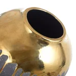 StyleCraft Marloe Charcoal and Gold Ceramic Table Vase, Contemporary Urn Style thumbnail 3
