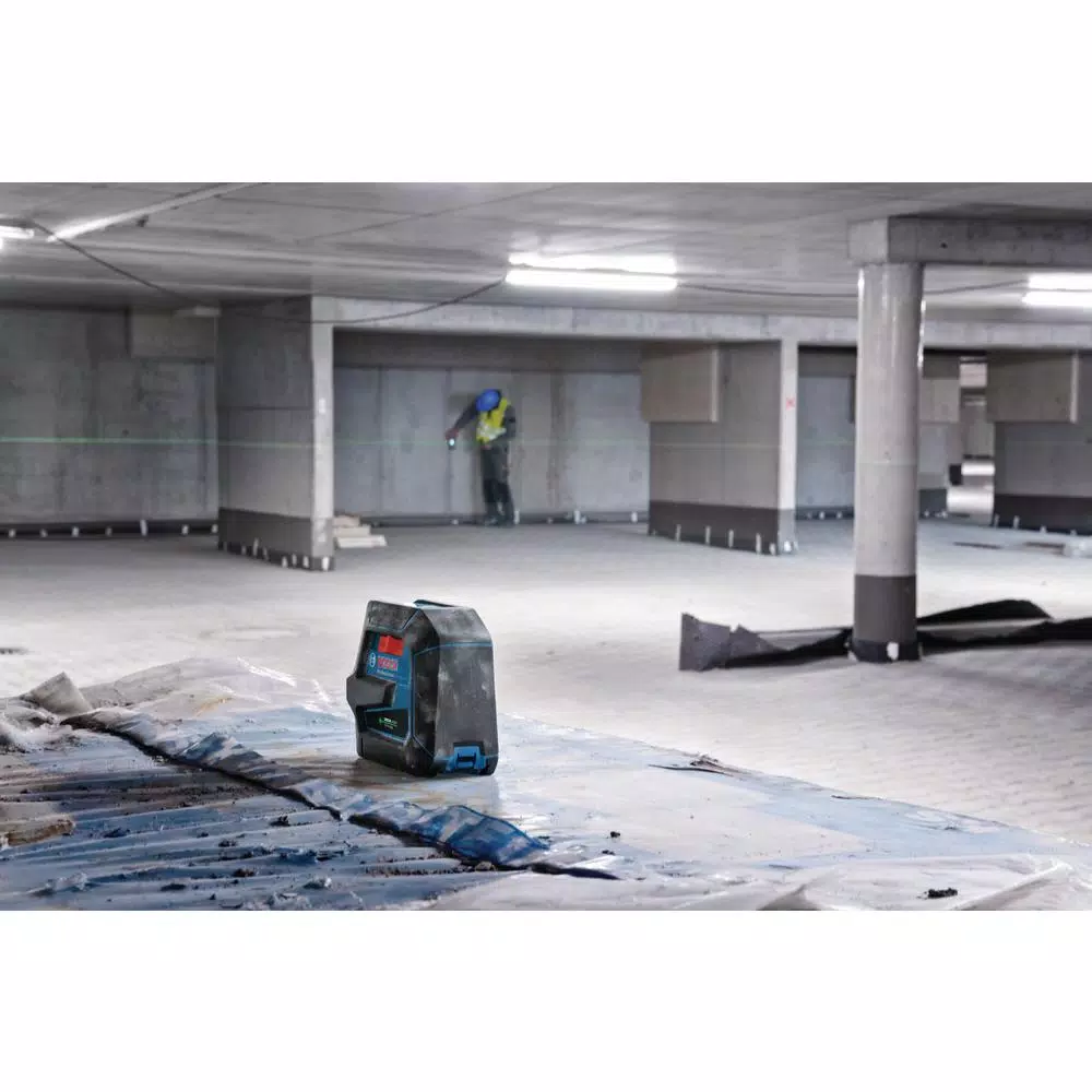 Bosch GCL100-40G Green Beam Self-Leveling Cross-Line Laser Level with Plumb Points