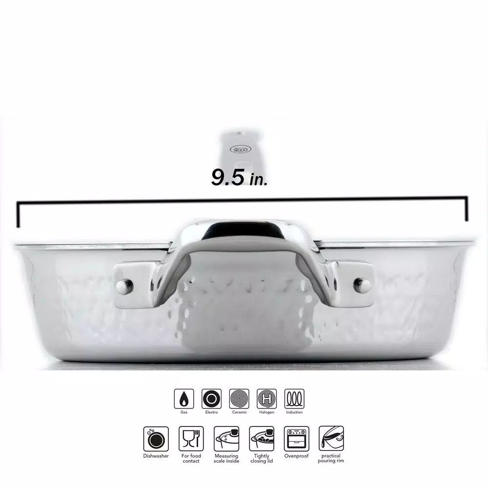 1829 Carl Schmidt Sohn STERN 2.1 qt. Hammered Stainless Steel Saute Pan with Lid