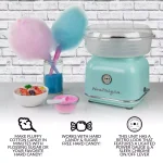 Nostalgia Retro Aqua Electric Cotton Candy Maker with 2 Reusable Cones thumbnail 2