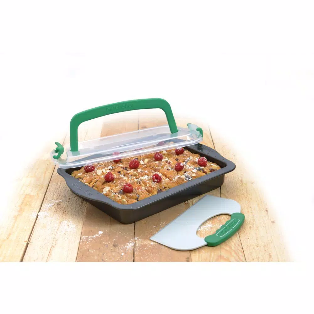 BergHOFF PerfectSlice 4-Piece Grey Bakeware Set with Cutting Tool and Carbon Steel Pans