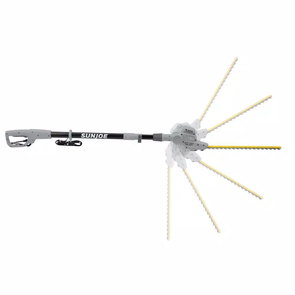 Sun Joe 18 in. 3.8 Amp Electric Telescoping Pole Hedge Trimmer, Gray