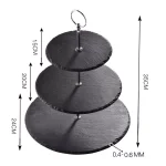 MALACASA 3-Tier Black Slate Round Cupcake Tower & Dessert Display Stand thumbnail 4