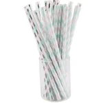 Sugar Plum Party 50-Piece Blue and Pink Assorted Disposable Paper Cocktail Straws thumbnail 2