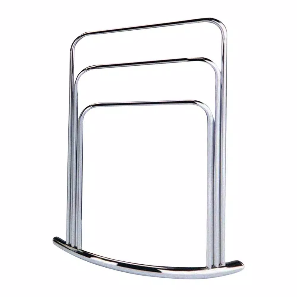 Kings Brand Furniture Modern 3-Bar Freestanding Towel Rack in Polished Chrome