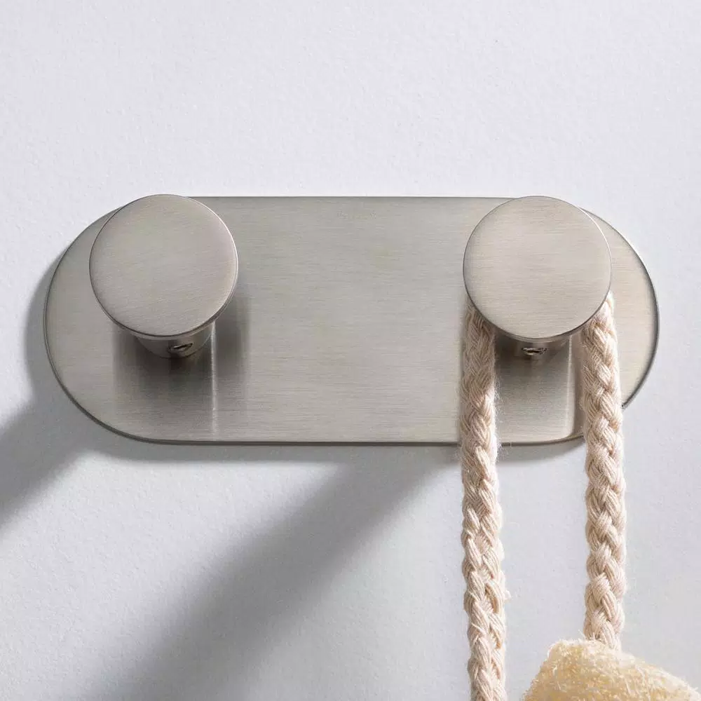 KRAUS Elie Double Robe and Towel Hook, Brushed Nickel