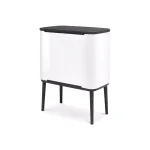 Brabantia Bo 9 Gallon Dual Compartment White Steel Rectangular Touch Bin with Removable Buckets thumbnail 5