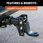 CURT Adjustable Channel Hitch Ball Mount, 2" Shank, 1" Ball Hole, 6,000 lbs Capacity thumbnail 8