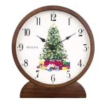 Bulova Holiday Sounds Hardwood Case Table Clock with Festive Music thumbnail 1