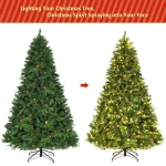 Costway 7.5 ft. Pre-Lit Artificial Christmas Tree with 540 Warm White LED Lights and 71 Pine Cones thumbnail 6