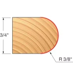 Diablo 3/8 in. Carbide Half Round Router Bit with 1/2 in. Shank thumbnail 2