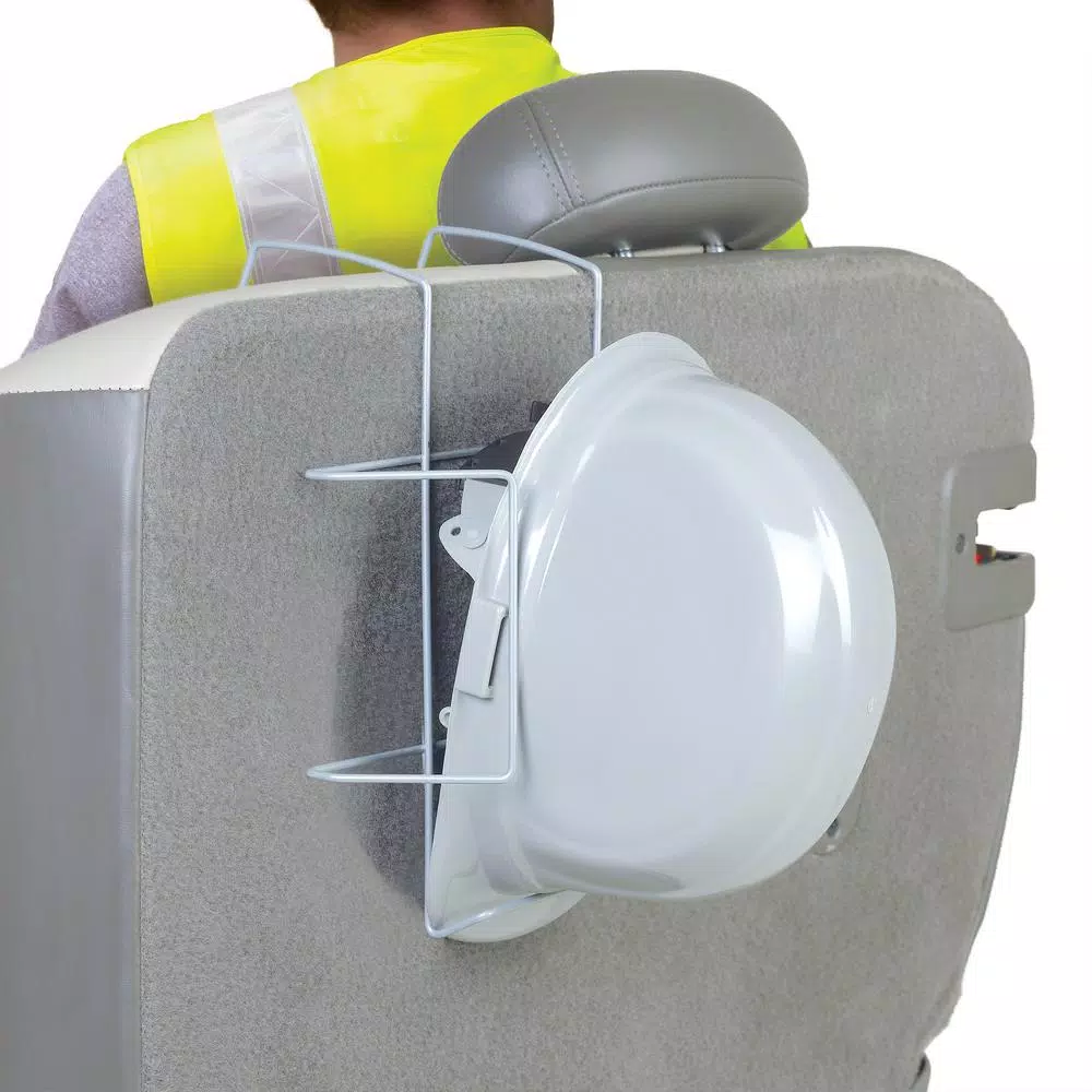 ERB Hard Hat Rack Seat Mount - Adjustable Metal Vehicle Seat Organizer