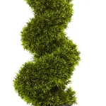 Nearly Natural 3 ft. Grass Spiral Topiary with Gray Deco Planter thumbnail 2