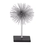 LITTON LANE Set of 3 Metal Starburst Sculptures with Stand - Silver and Black Iron Wire Decor thumbnail 5
