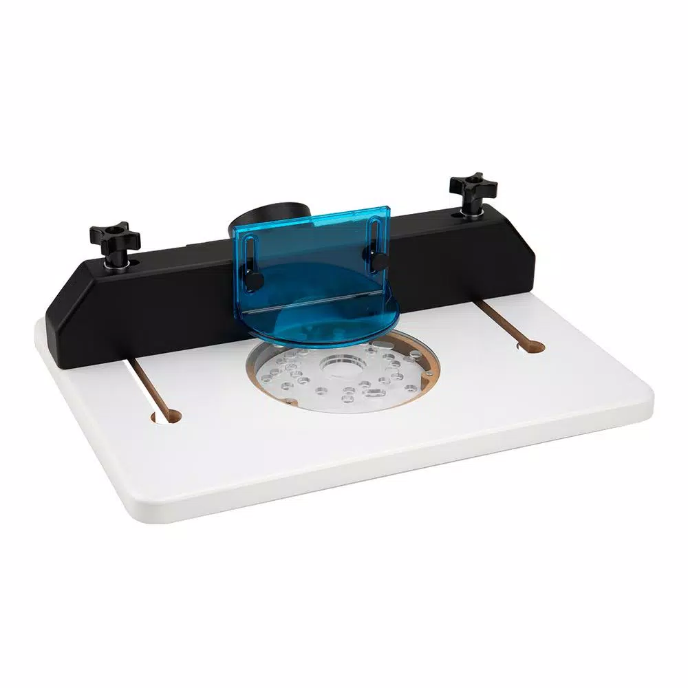 POWERTEC Mini Trim Router Table Set with Acrylic Base and Removable Fence