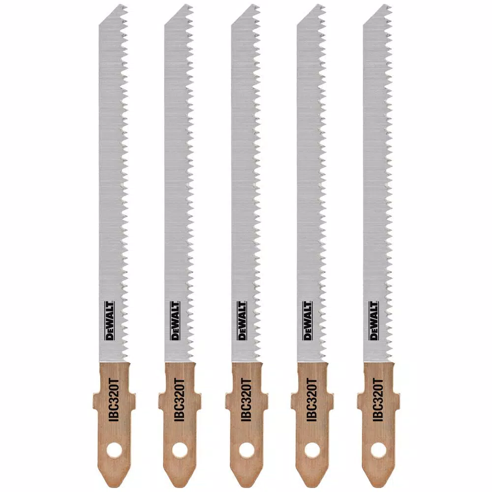 DEWALT 3-1/2 in. 20 TPI T-Shank Wood Scroll Cutting Jig Saw Blade, 5-Pack