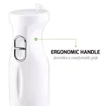 Ovente HS560 300W Immersion Hand Blender, 2-Speed Stainless Steel Stick Mixer, White thumbnail 6