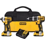 DEWALT 20V MAX XR Brushless Hammer Drill and Impact Driver Combo Kit with (2) 4.0Ah Batteries & Charger thumbnail 1