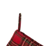 Glitzhome 21 in. Embroidered Linen Christmas Stocking - Red Truck, Tree & Plaid Design thumbnail 2