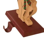 Glitzhome 7.76 in. Dog Christmas Stocking Holder - Wooden and Metal Holiday Decor thumbnail 5