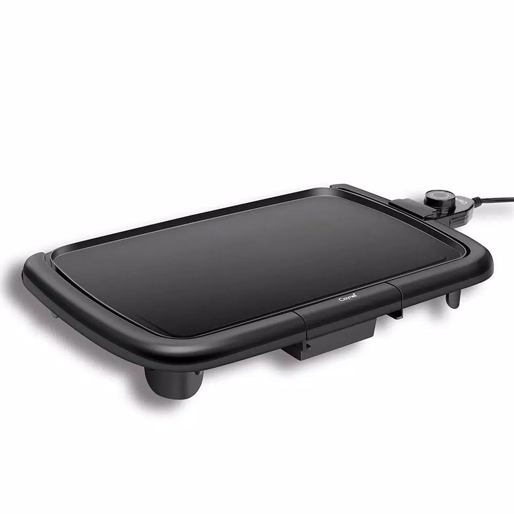 Boyel Living 1200W Electric Nonstick Griddle, Large 16x10 Inch Square Countertop Grill with Warming Function, Black
