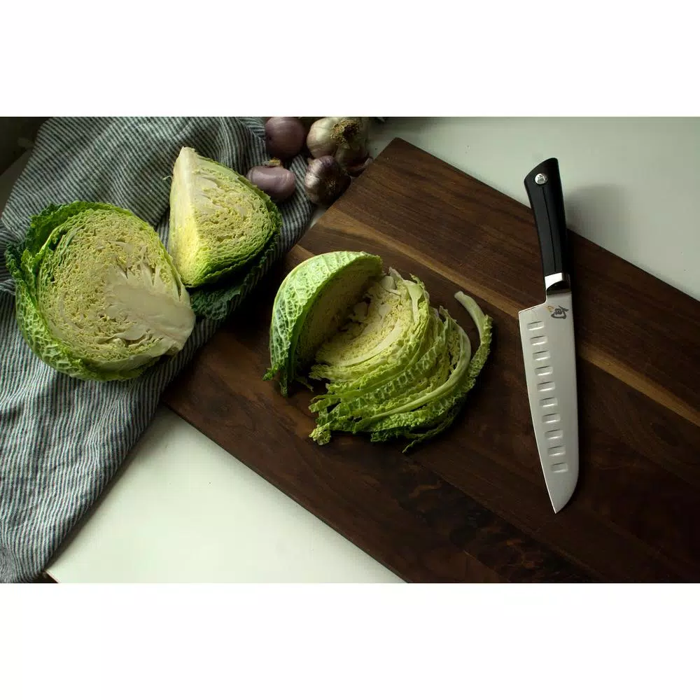 Shun Sora 7 in. Hollow Ground Santoku Knife, VG10 San Mai Composite Blade, Handcrafted in Japan